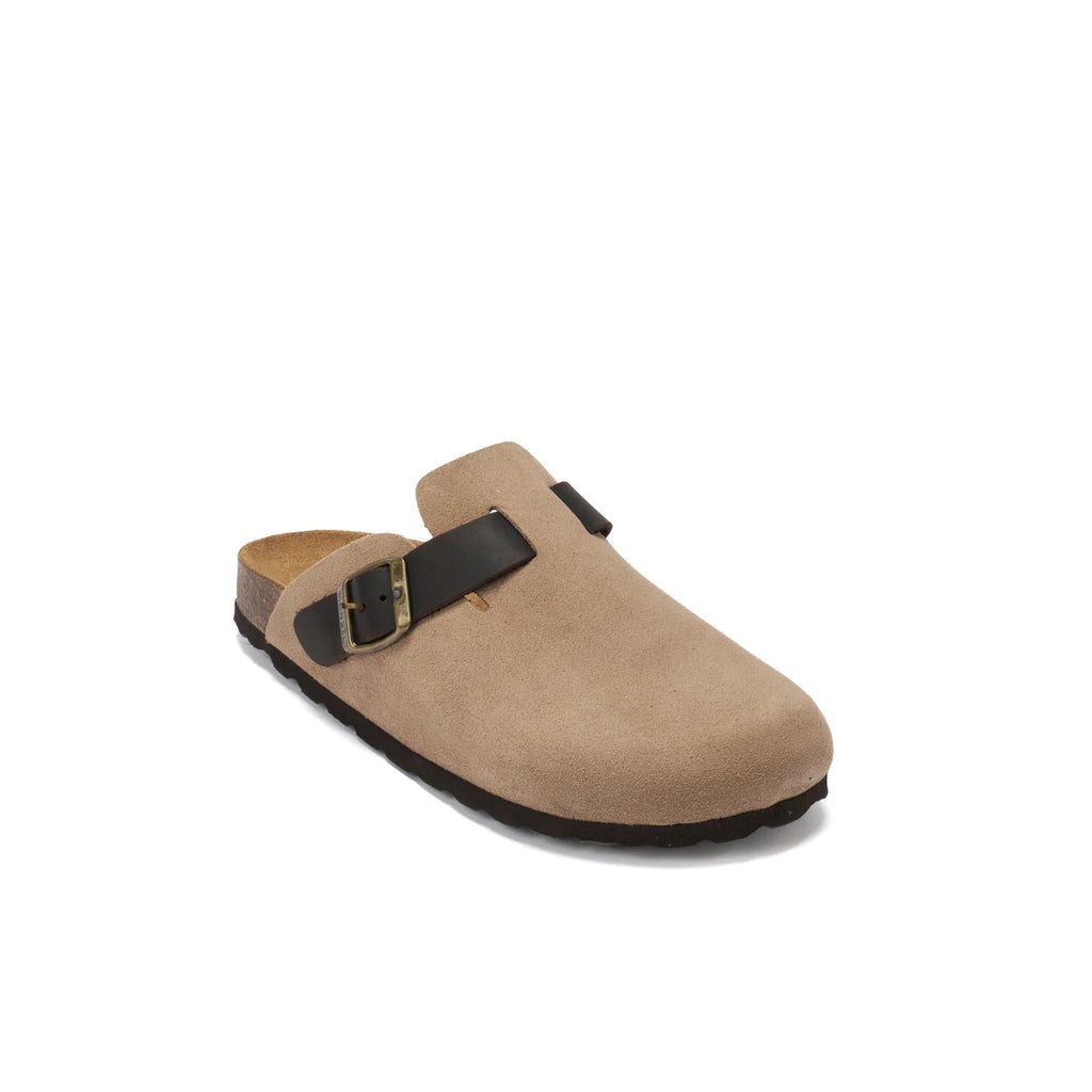 Noe Suede Taupe Clogs - Women
