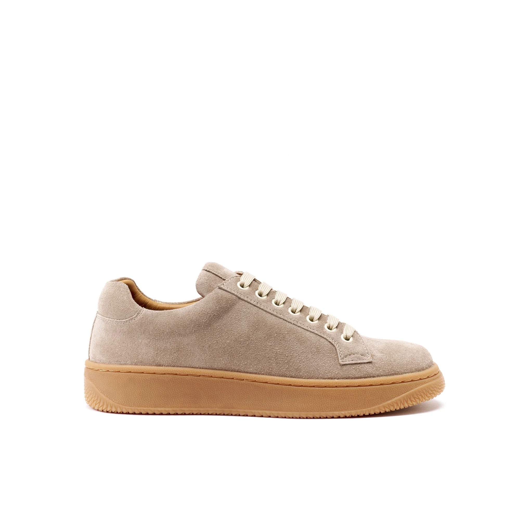 Classic Lace-Up Trainers - Taupe - Women