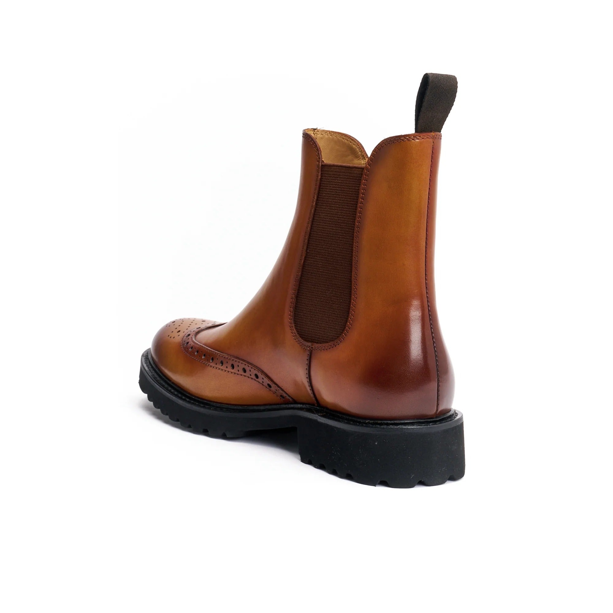 Boots Chelsea À Bout Fleuri - Marron Clair - Femme