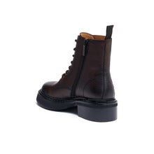 Botines derby con cordones - Marrón oscuro - Mujer