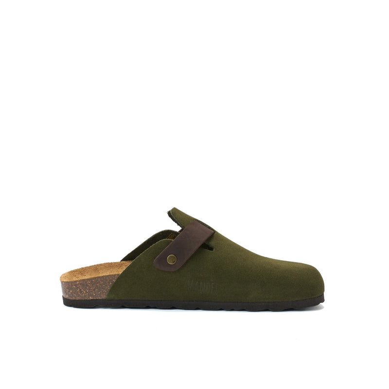 Zuecos Noe Suede verde musgo - Mujer