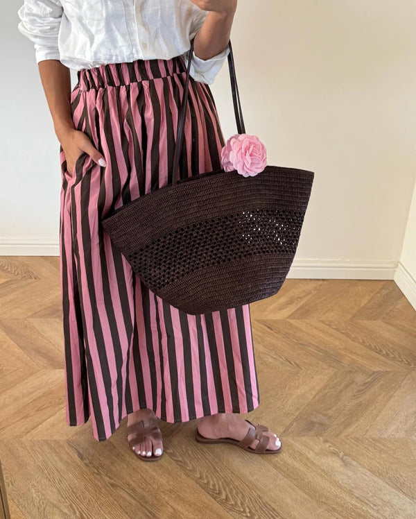 Falda Janna de rayas rosa