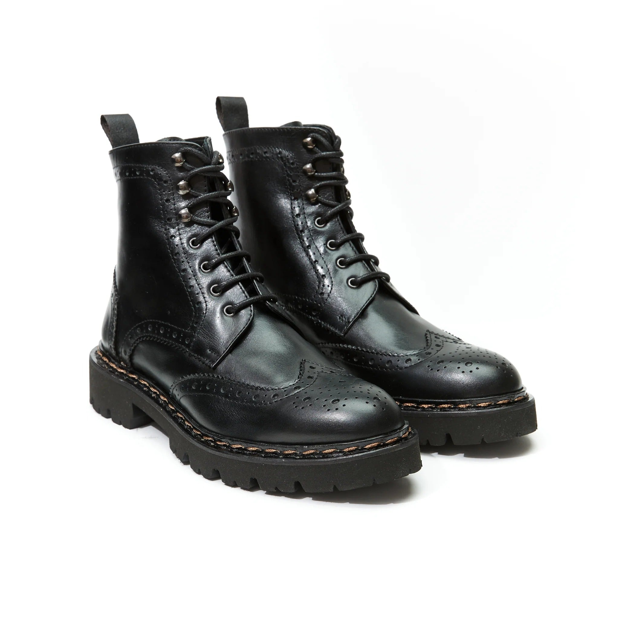 Bottes Derby À Bout Golf - Noires - Femme