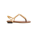 Iris Camello flat toe sandal with braided straps and a stylish minimalist design for summer wear.