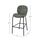 Iris - Lot De 2 Chaises Pour Îlot Central En Tissu Bouclé Vert