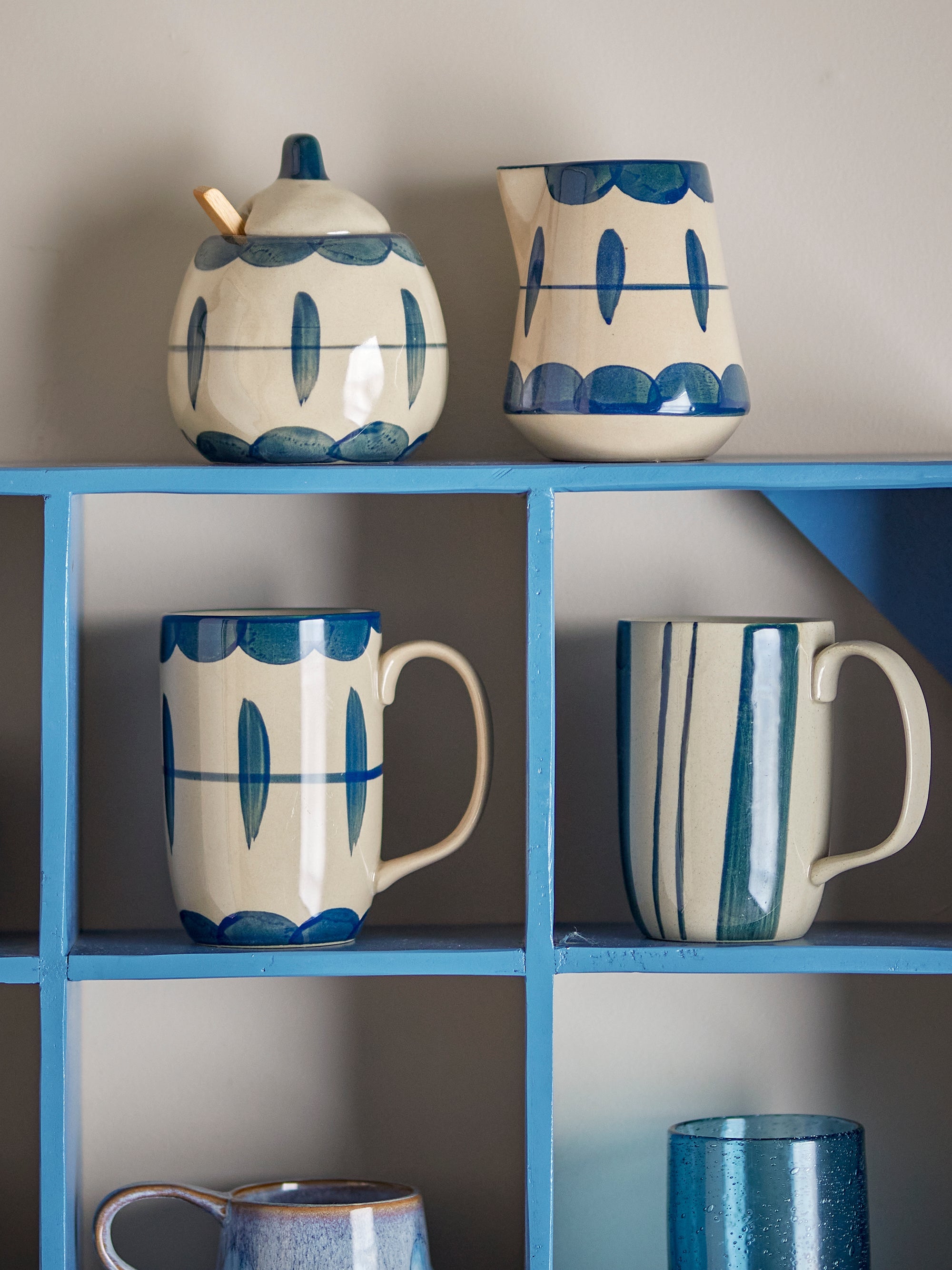 Allium - Set of 6 Mugs - Blue - Stoneware