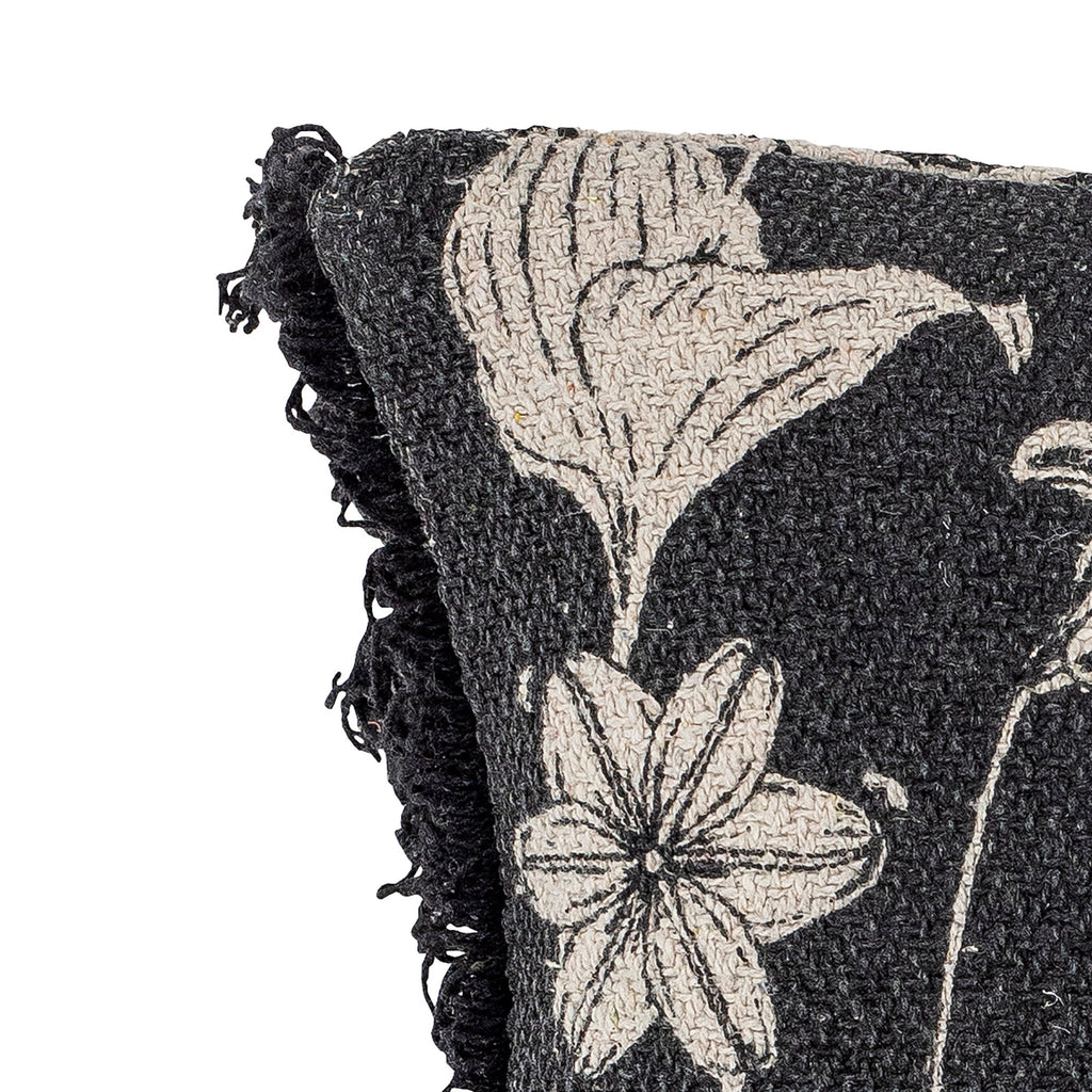 Mali - Set of 2 Cushions - Black - Recycled Cotton