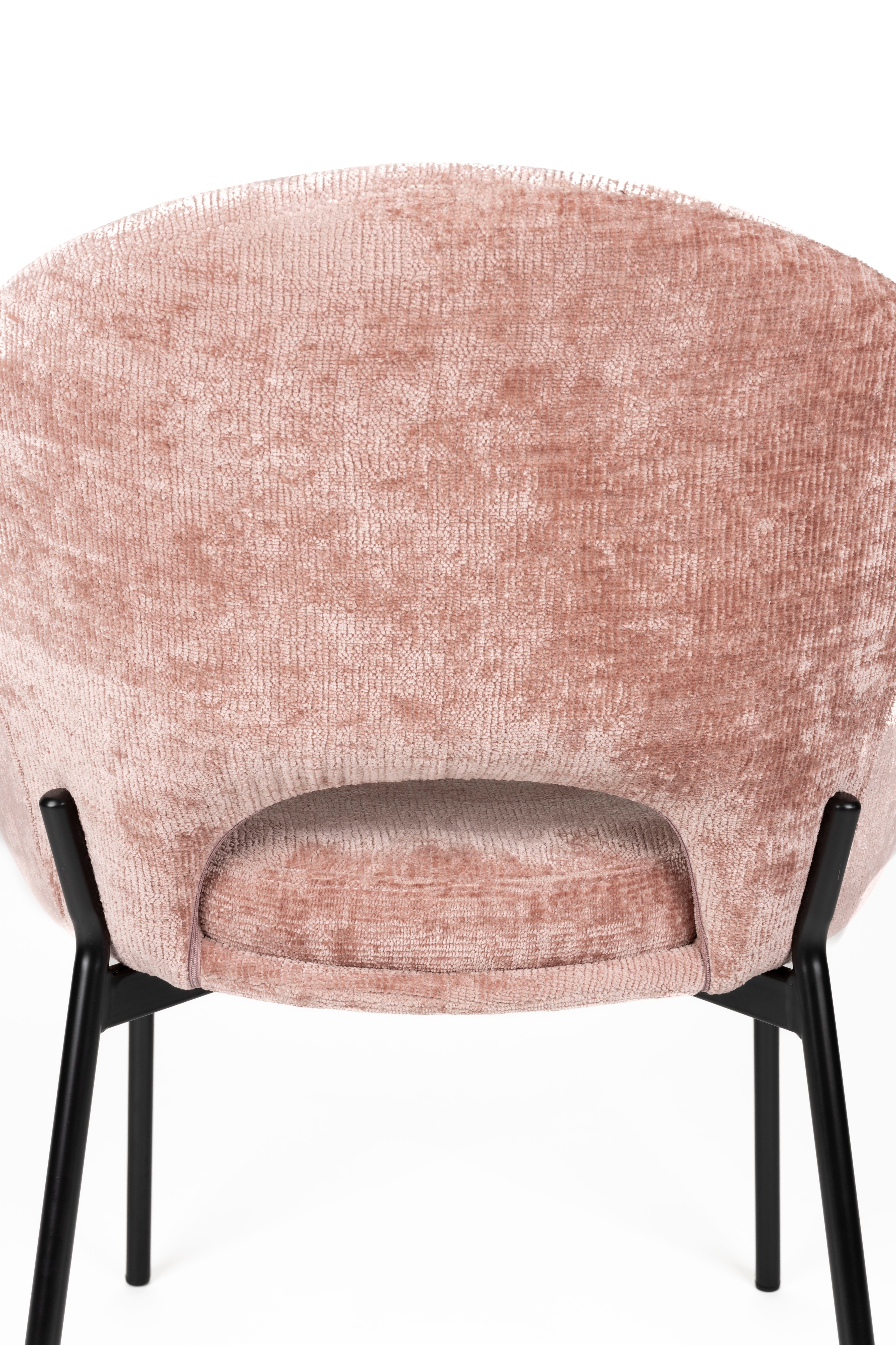 Dando - Chaise De Salle À Manger - Polyester - Vieux Rose
