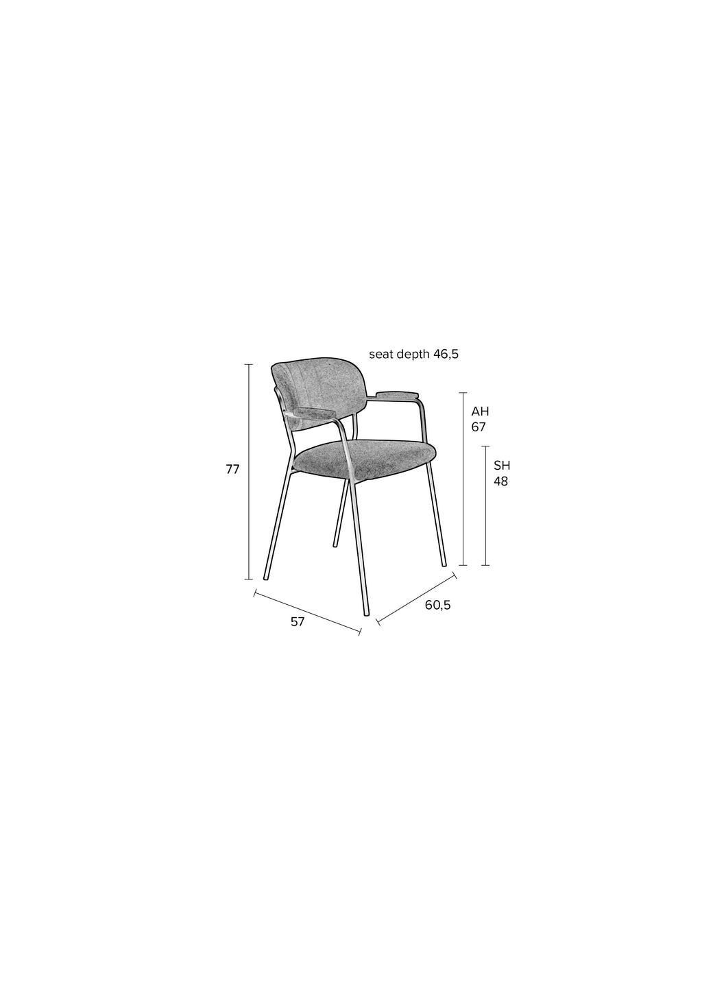 Jolien - Dining Room Armchair - Fabric - Gold/Pink