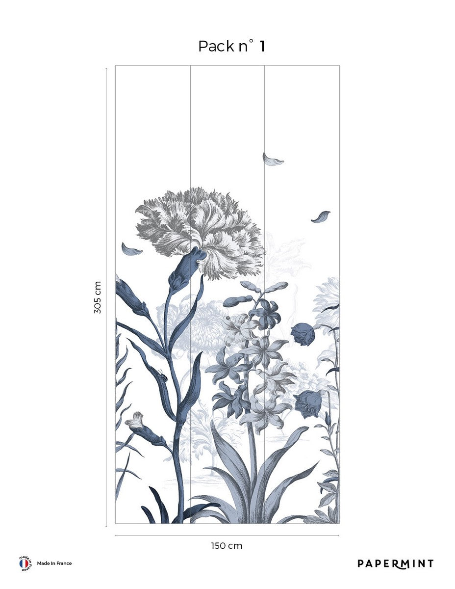 Mural Jardín Inglés - Azul escarchado