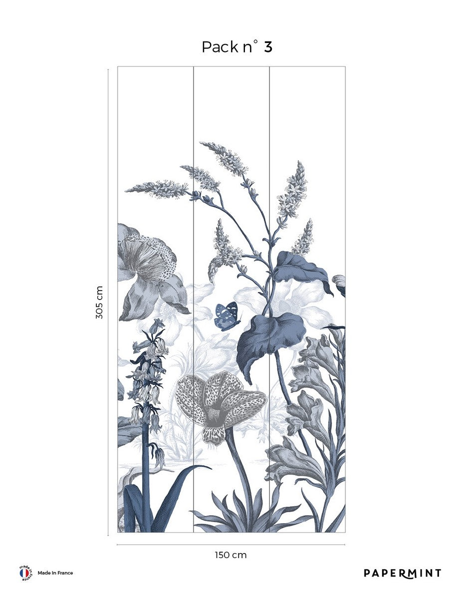 Mural Jardín Inglés - Azul escarchado