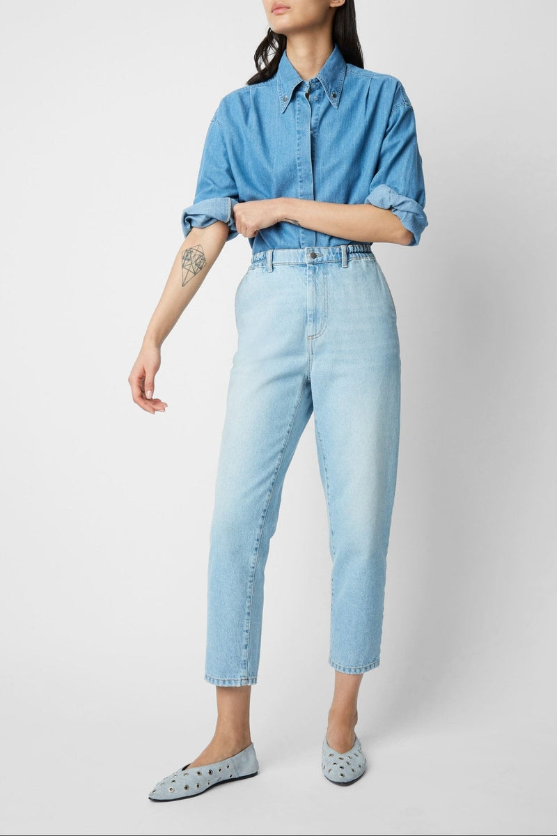 JEANS DE DENIM FLORECIDO - ROSEANNA