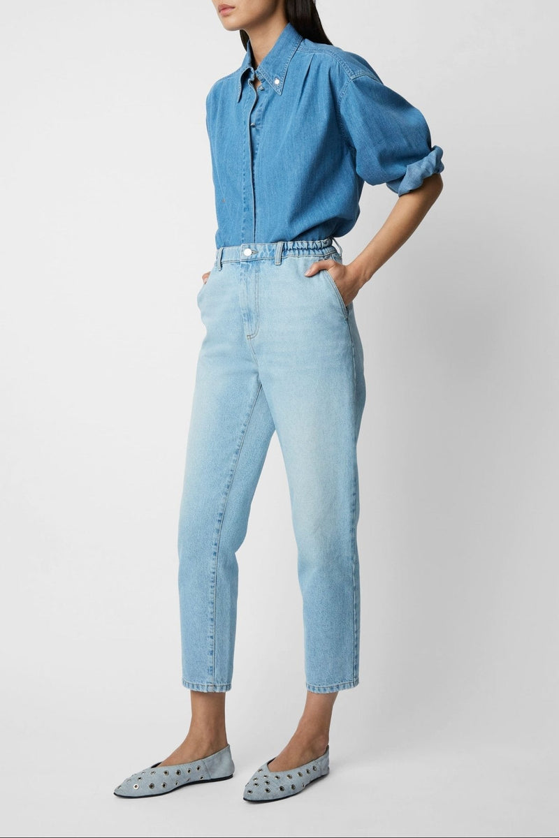 JEANS DE DENIM FLORECIDO - ROSEANNA