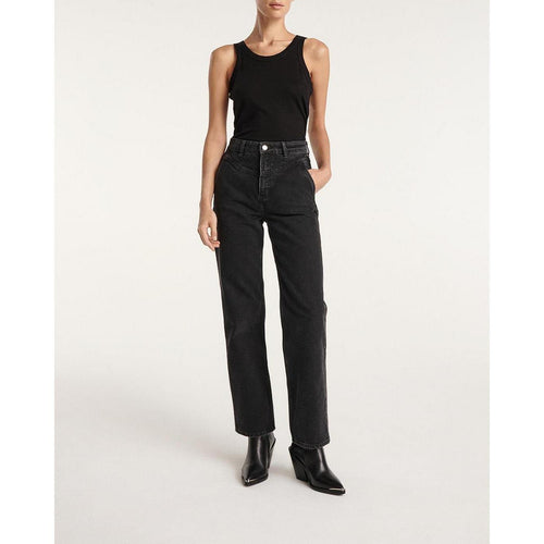 The Kooples - Wide Black Naomy Jeans With Quilted Detail - Women