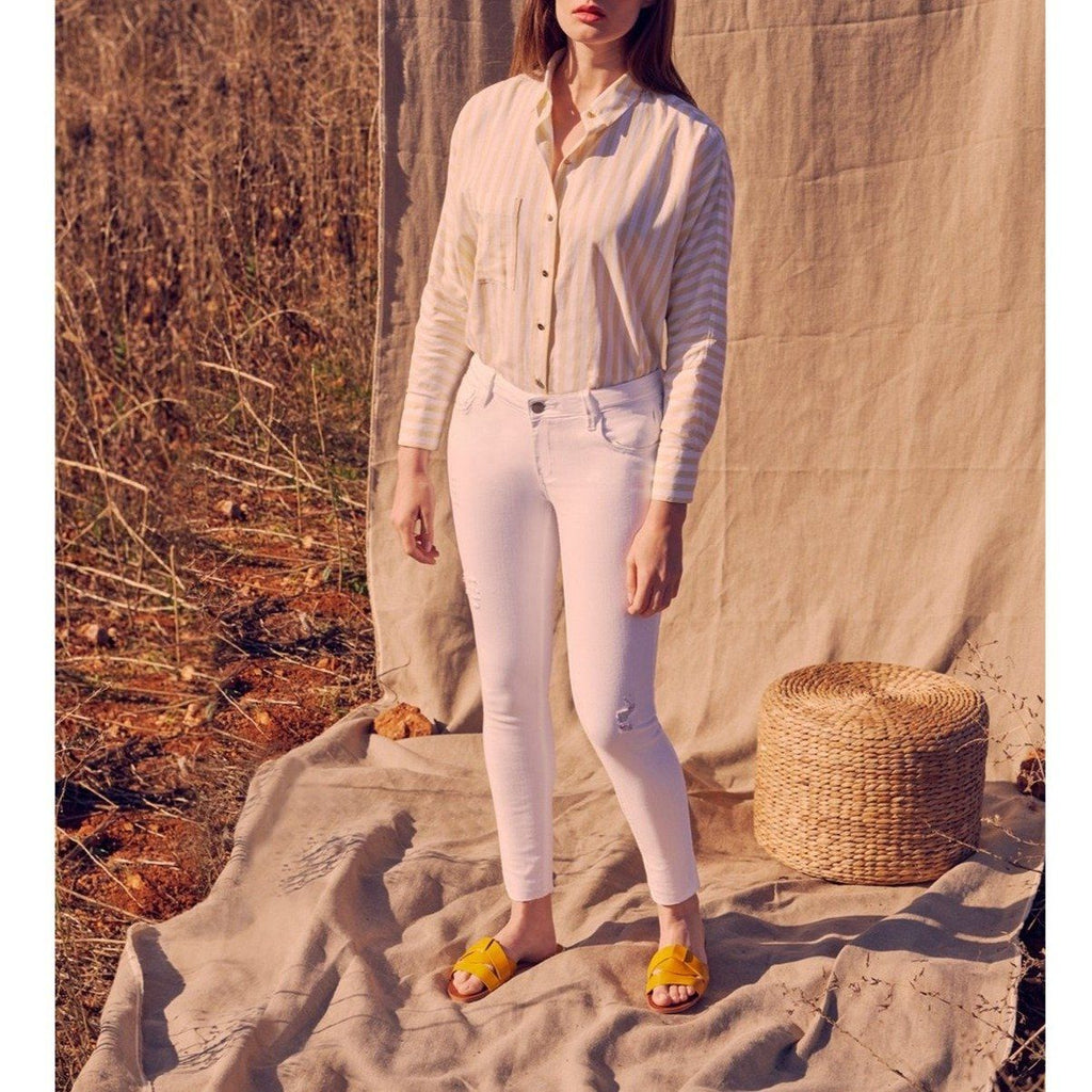 Jean Skinny Cropped Lily - Denim White - Femme