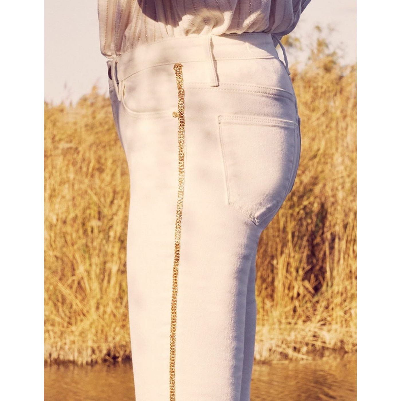 Jean Skinny Cropped Lily Herring - Denim Off White - Femme