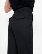 Lorenzo Fancy Cropped Straight Jeans - Glitter Black