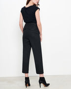 Lorenzo Fancy Cropped Straight Jeans - Glitter Black