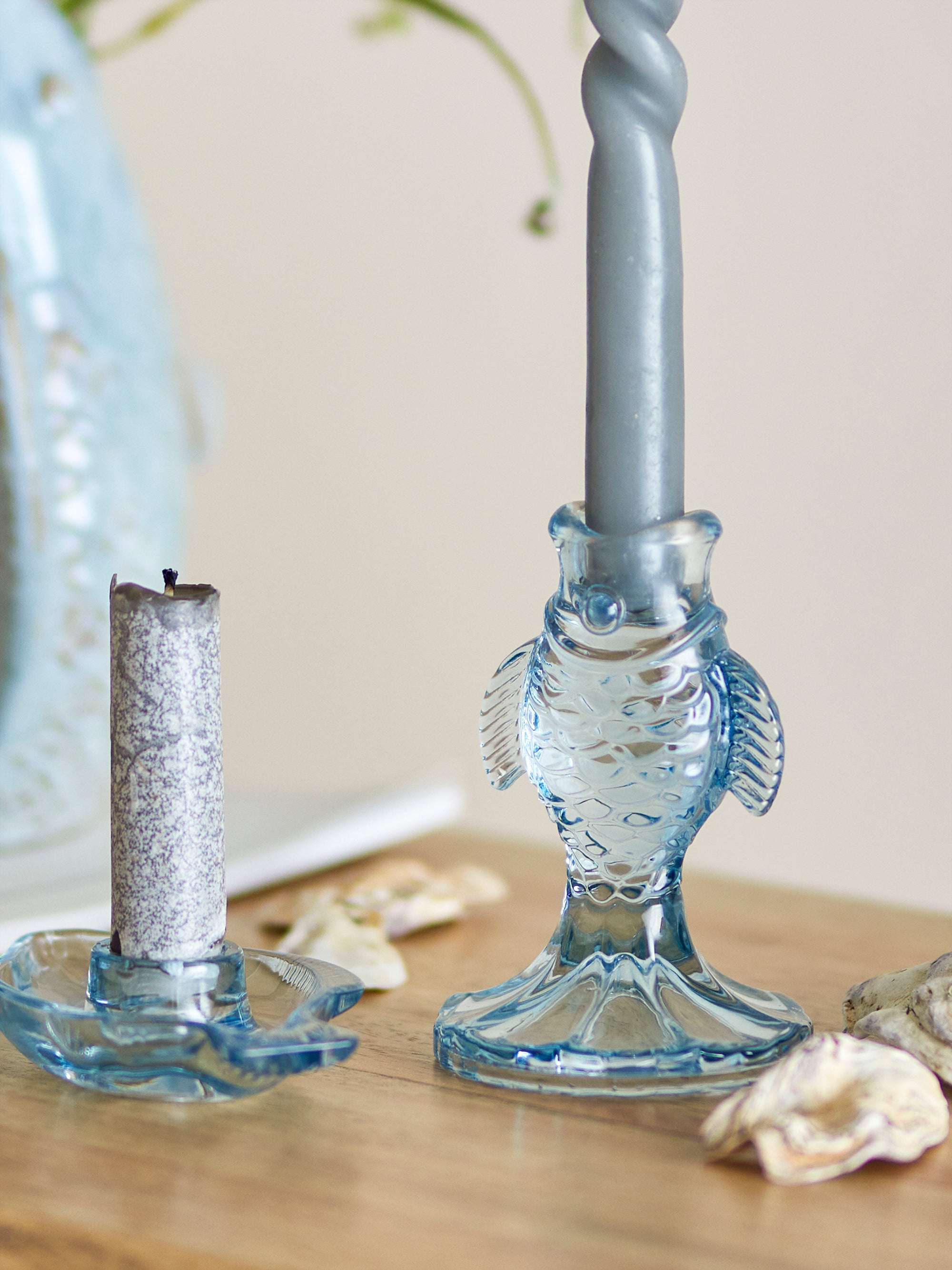 Linley - Candle Holder - Blue - Glass
