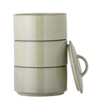 Ebba - Set of 2 Jars With Lid - Green - Stoneware