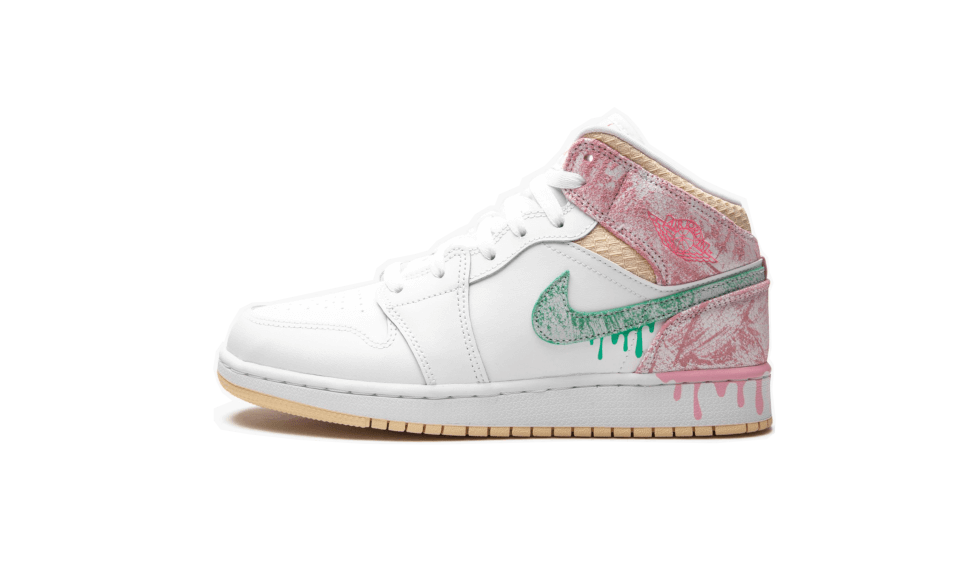 Air Jordan - Air Jordan 1 Mid Se Paint Drip - Blanc