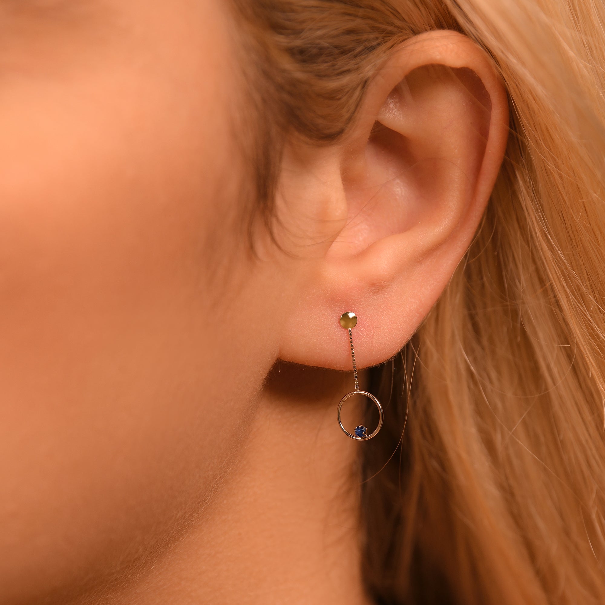 “Sapphire Hoops 0.05Ct/2” Earrings 375/1000 White Gold