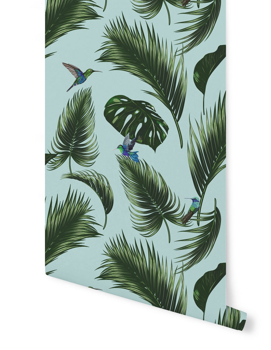 Rollo de Papel Pintado Jungle - Verde Agua