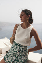 Miley Green Jacquard Skort