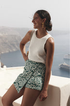Miley Green Jacquard Skort