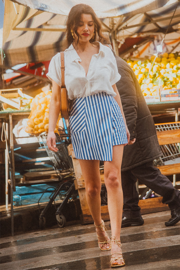 MILEY STRIPES BLUE SKORT