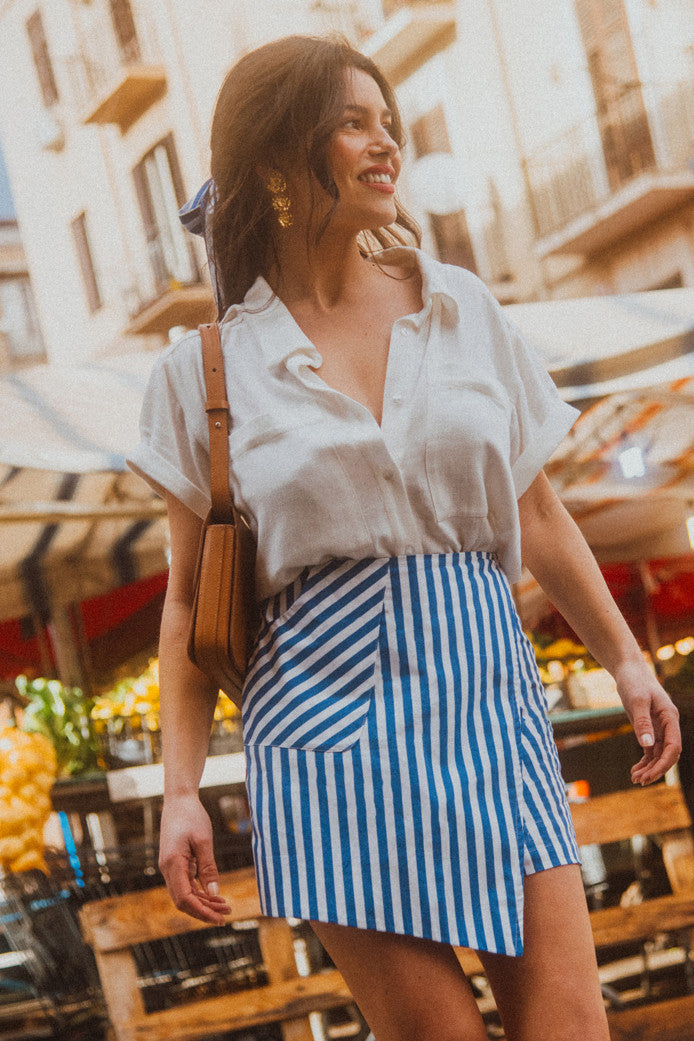 MILEY STRIPES BLUE SKORT