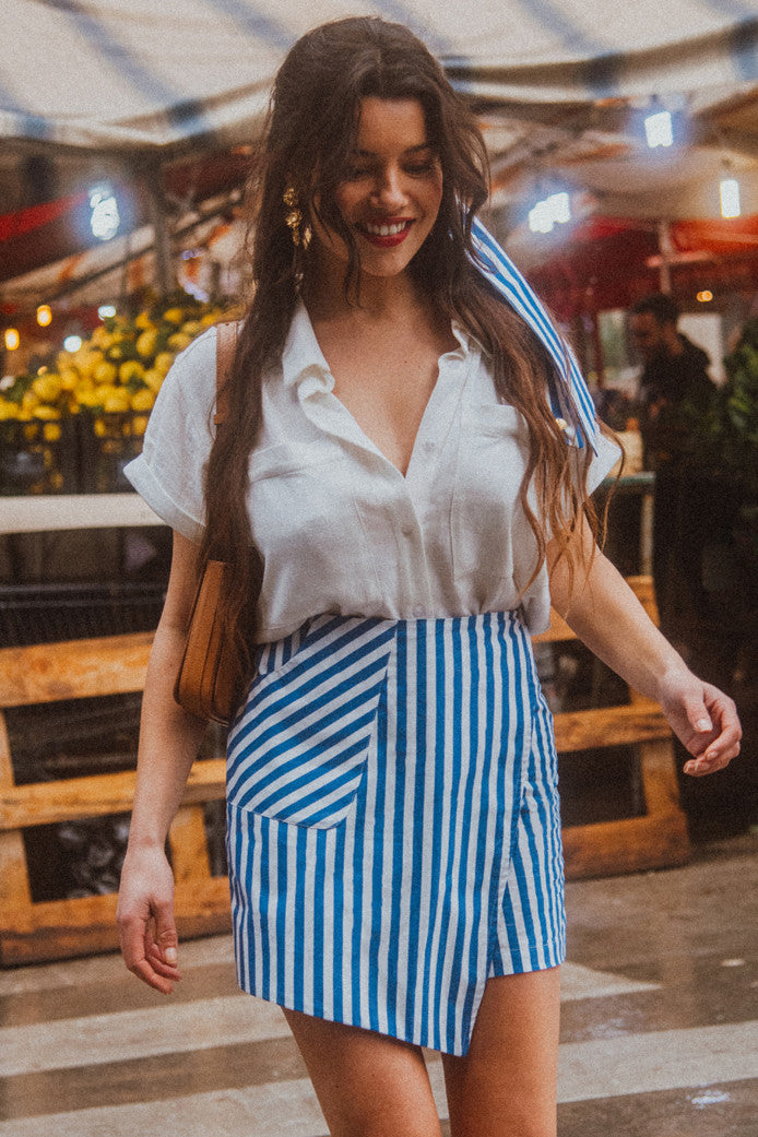 MILEY STRIPES BLUE SKORT