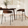 Esmée - Set of 2 Chairs in Off-White Velvet and Walnut Wood