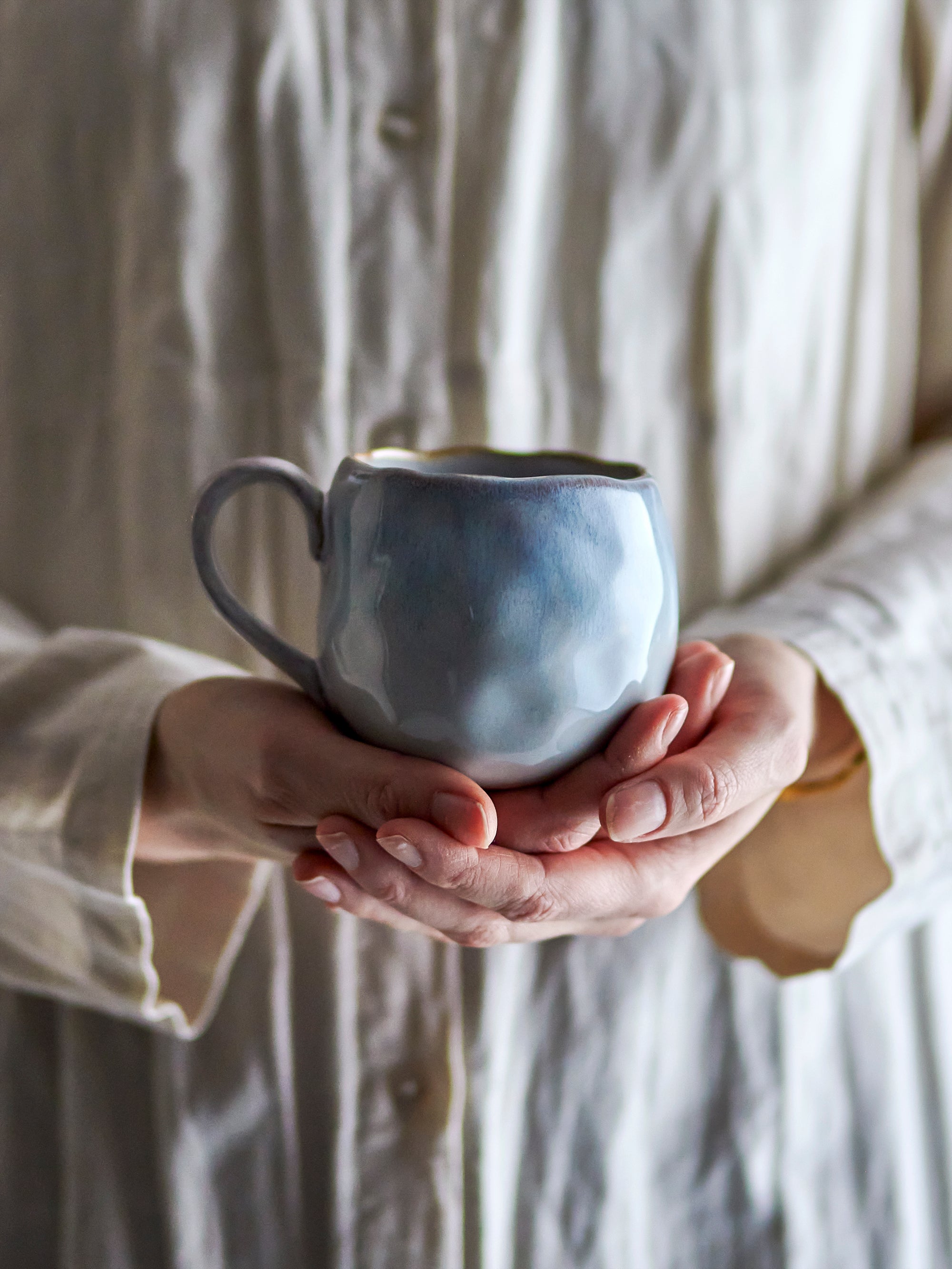 Estella - Set of 6 Cups - Blue - Stoneware