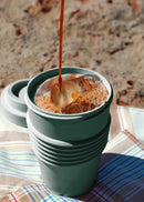 Kitchenware Outdoor Eco - Coffee Glass With Recycled Material Lid - Sage Green