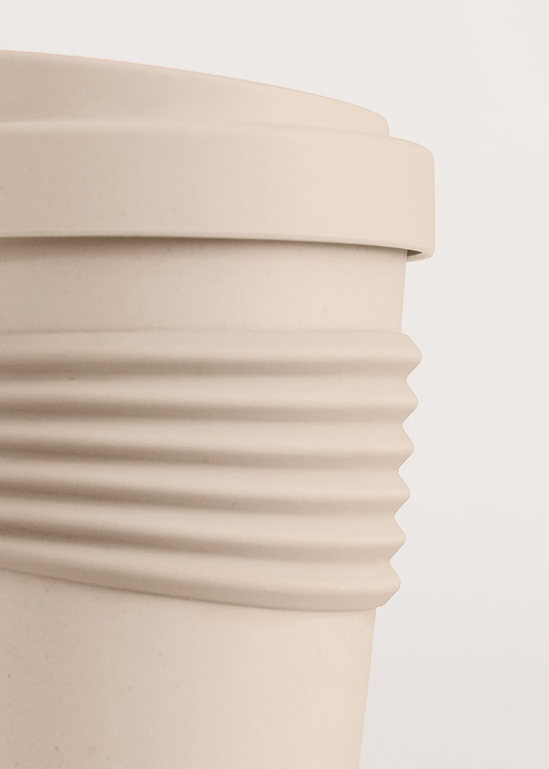 Kitchenware Outdoor Eco - Pack 2 Verres À Café Avec Couvercle Matériau Recyclé - Sable