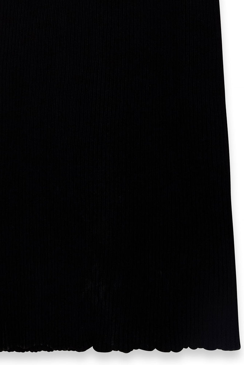 Robe Longue En Maille Côtelée Noir