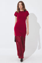 Red Knit Maxi Dress