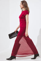 Red Knit Maxi Dress