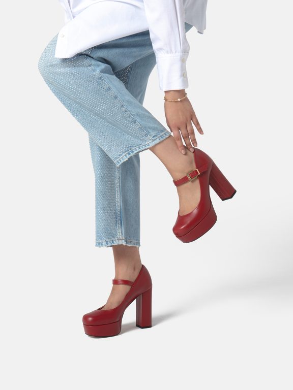 Zapatos derby con tacón Sweet Sensation - Rojo