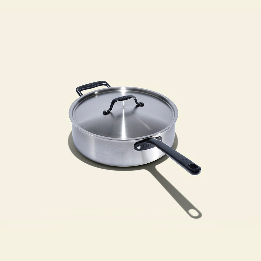 Batterie De Cuisine En Inox Avec Manches Noirs, 7 Pièces