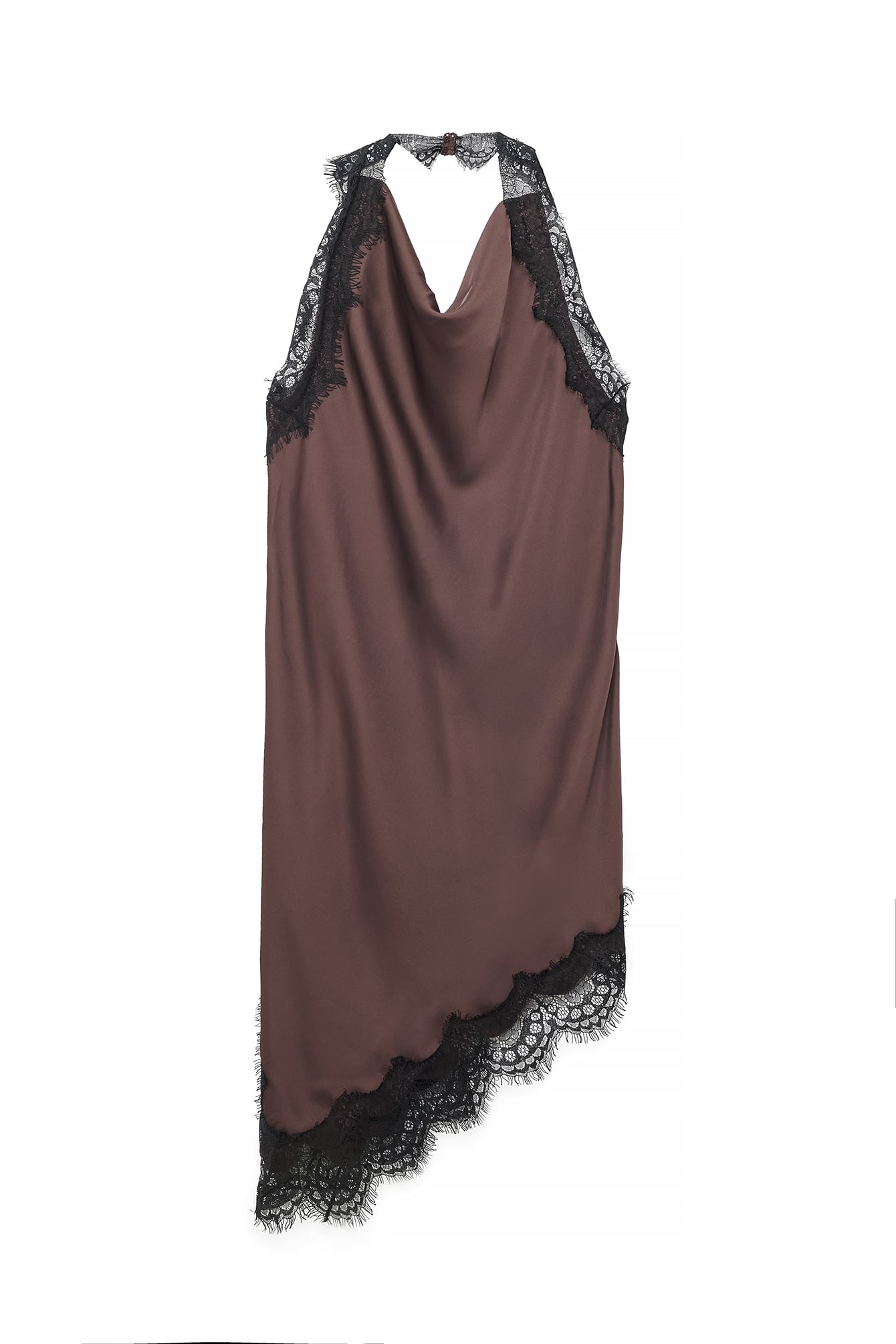 Robe Dos Nu En Dentelle Marron