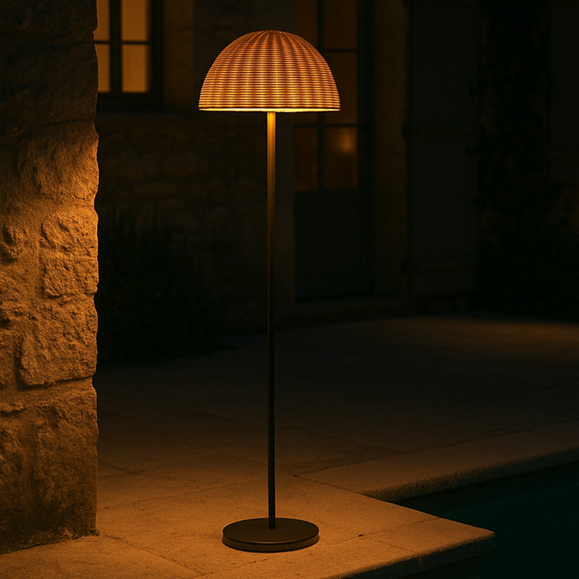 Faroe - Lampadaire Sans Fil - Polyrotin - Beige