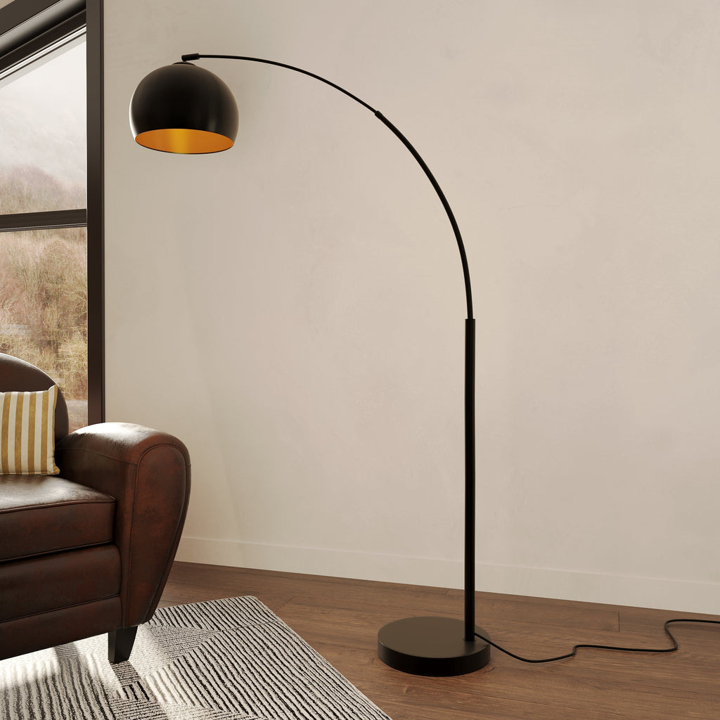 Dinard - Floor Lamp with Black Metal Shade