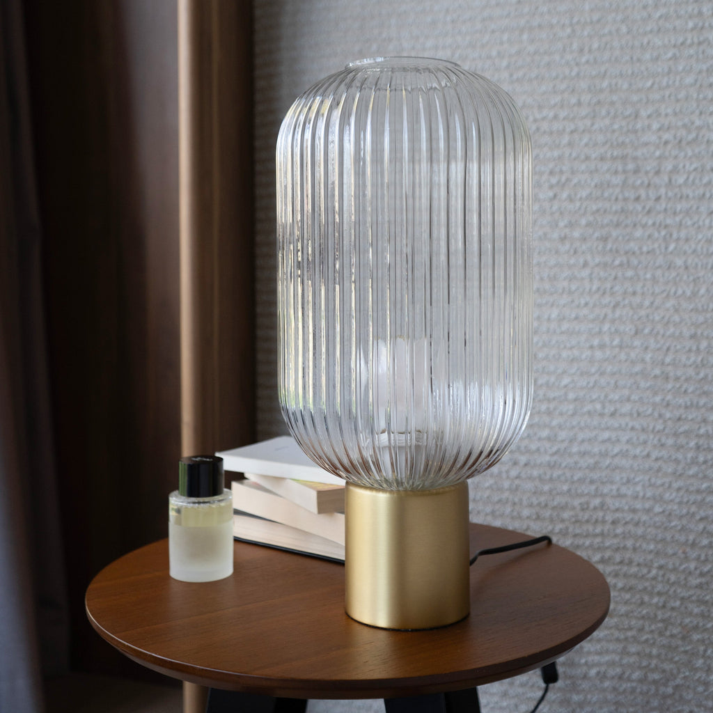 Lou - Lampe À Poser En Verre Cannelé