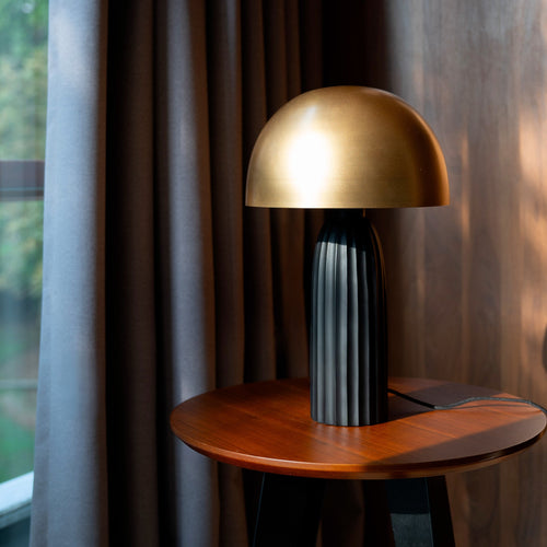 Joy - Lampe À Poser En Métal Noir Et Doré