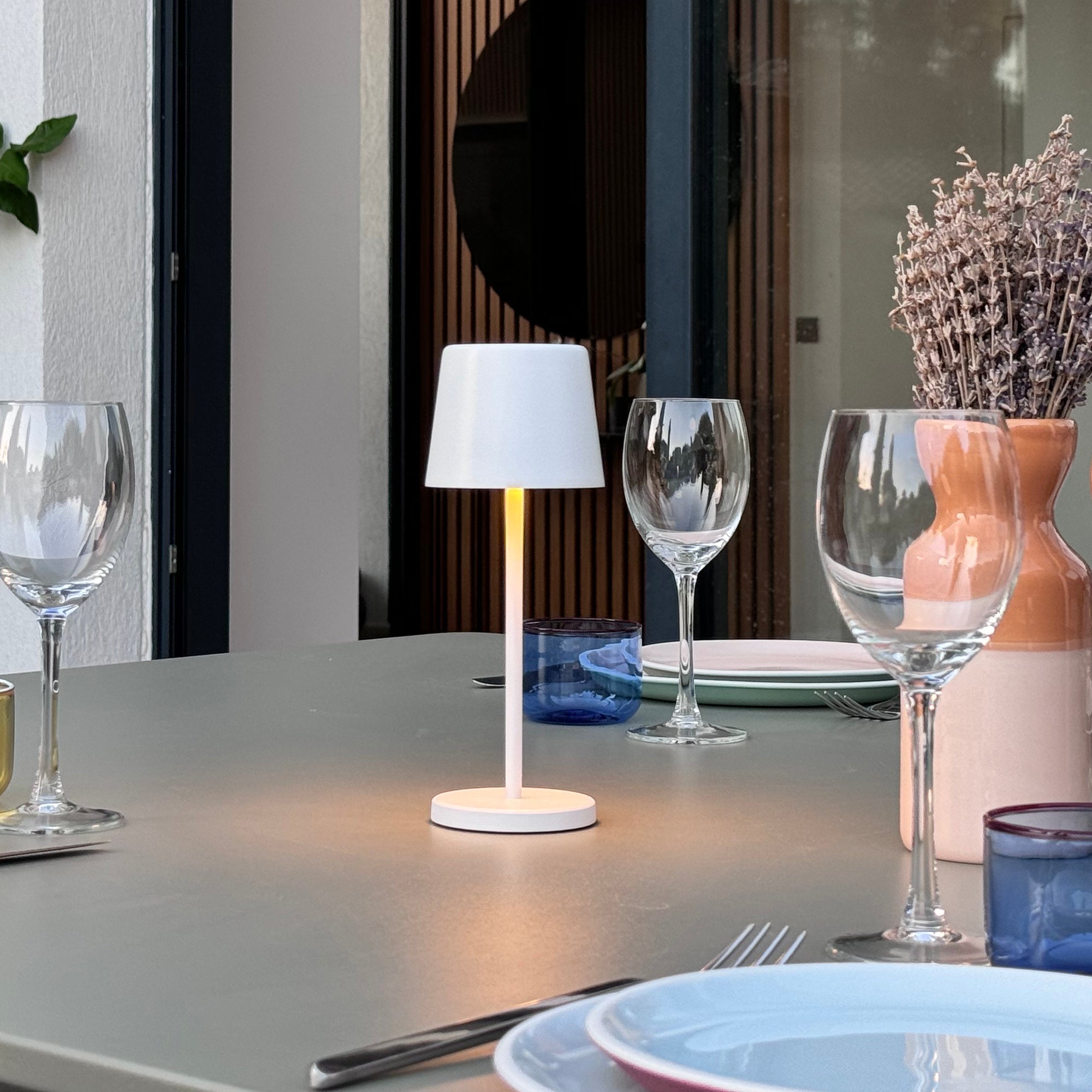 Kelly Mini - Lampe De Table Sans Fil - Acier - Blanc