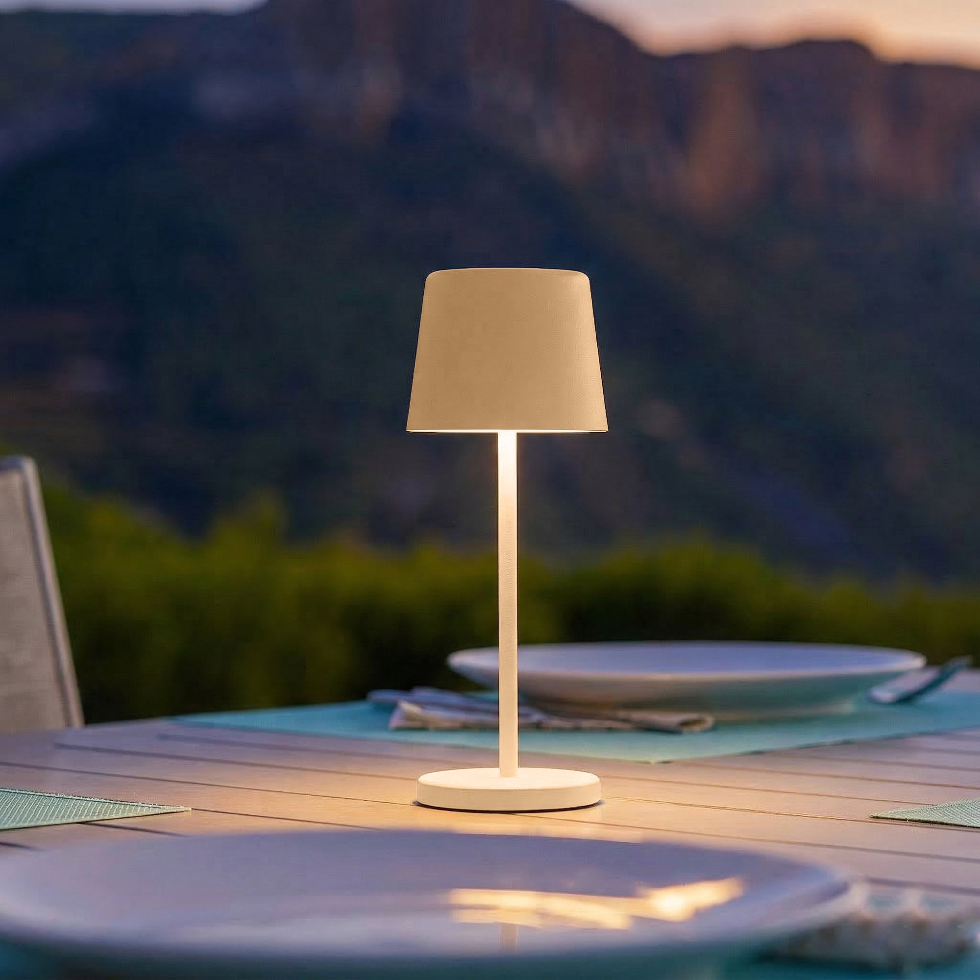Kelly Mini - Lampe De Table Sans Fil - Acier - Beige