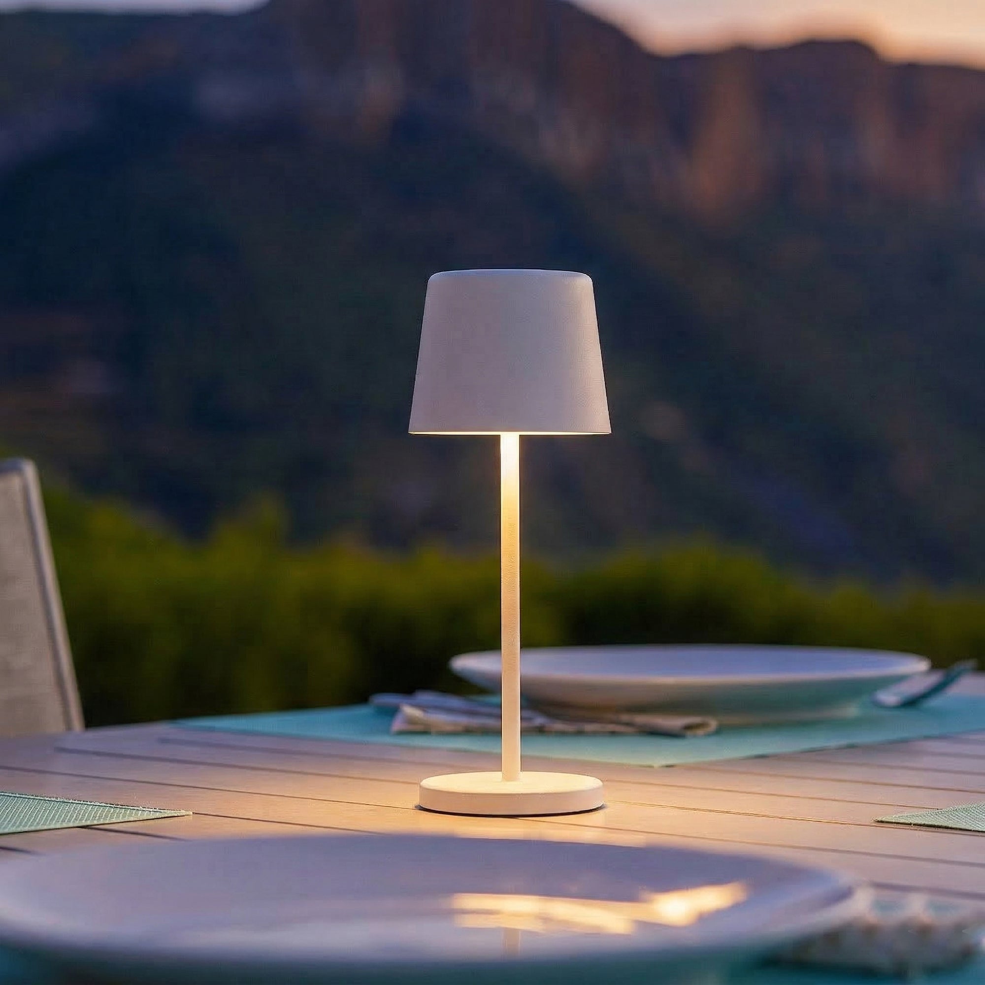 Kelly Mini - Lampe De Table Sans Fil - Acier - Blanc