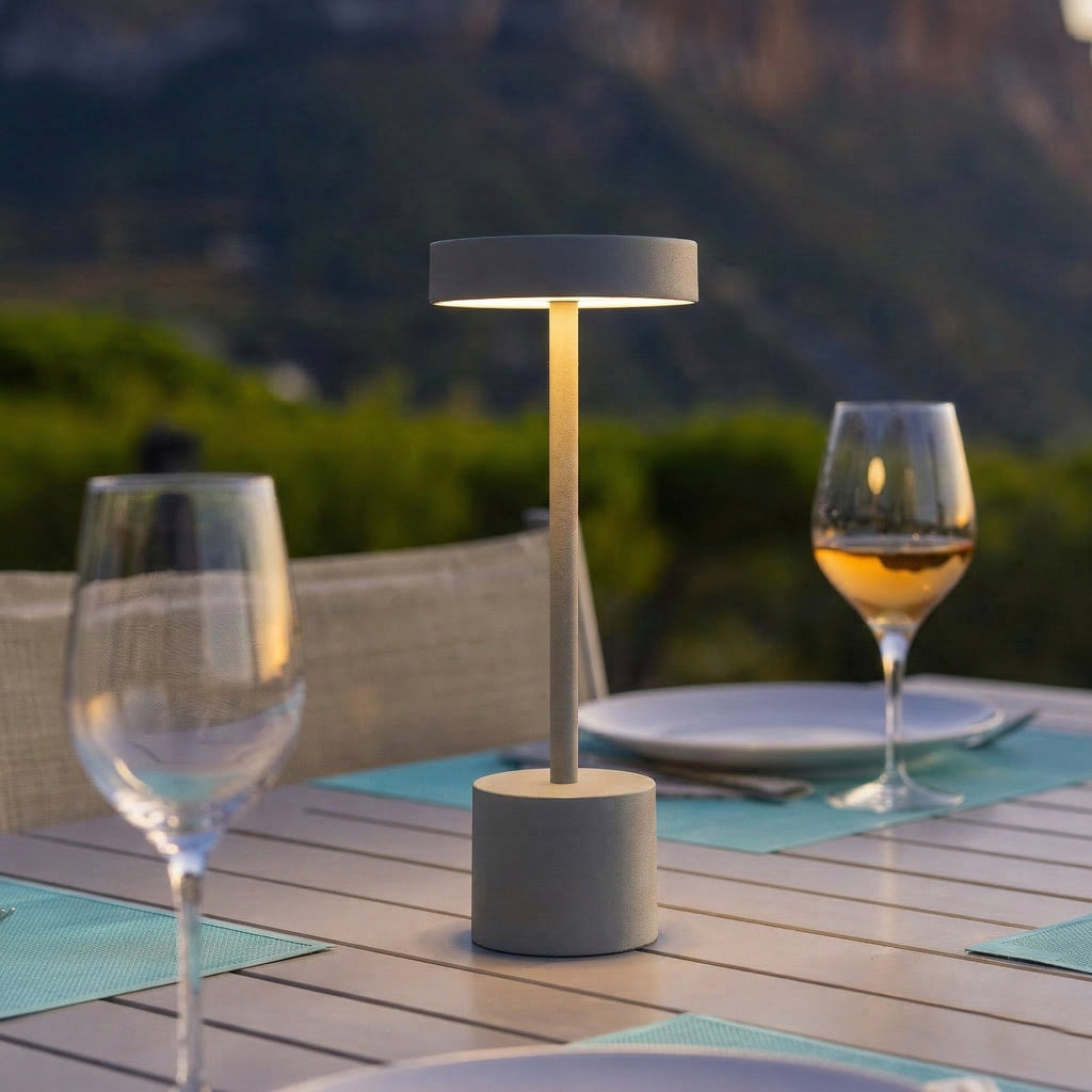 Roby - Lampe De Table Sans Fil - Acier - Gris